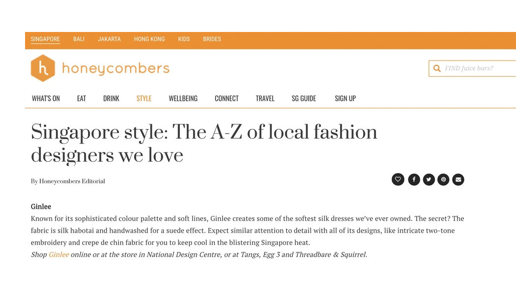 Honeycombers: Singapore style: The A-Z of local fashion designers we love