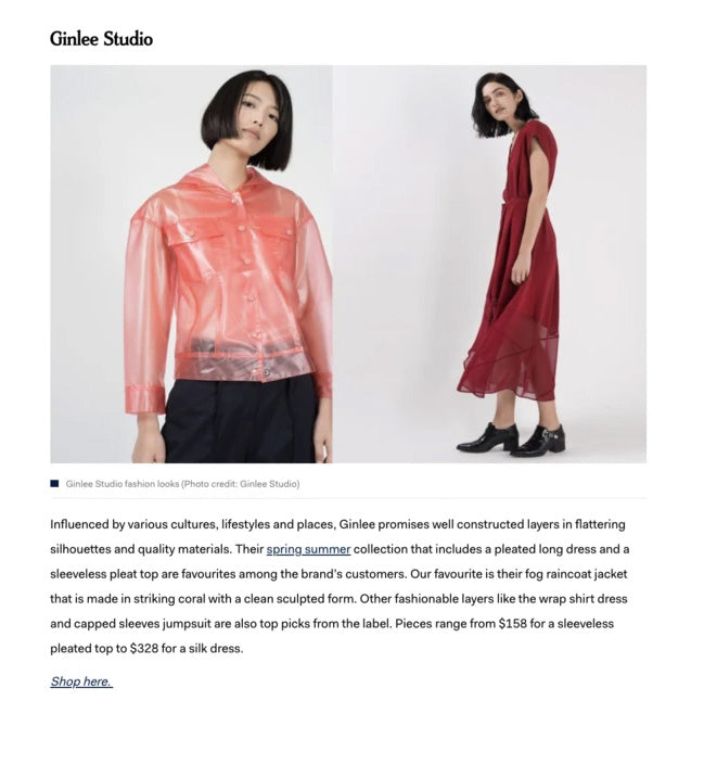 Lifestyle Asia: 9 Singaporean womenswear brand to shop for