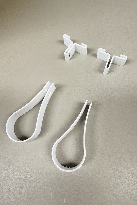 1 Inch Pole Hanging Set (2 ceiling clips + 2 Pole brackets)